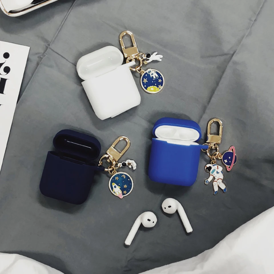 Классический Декоративный силиконовый чехол астронавта для Apple Airpods, аксессуары для наушников Bluetooth, защитный чехол для ключей