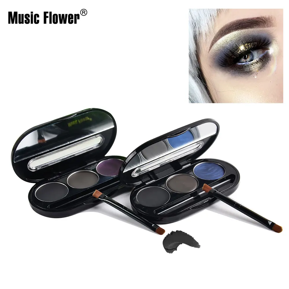 Водонепроницаемый комплект подводки для глаз Music Flower черный матовая гелевая