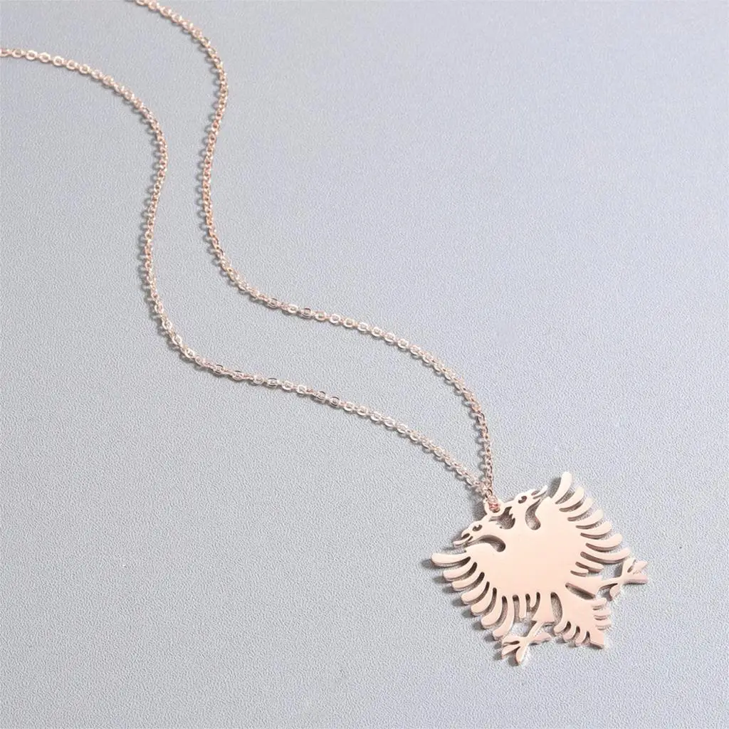 Ожерелье Cxwind с подвеской в виде орла из Албании золотого цвета и нержавеющей