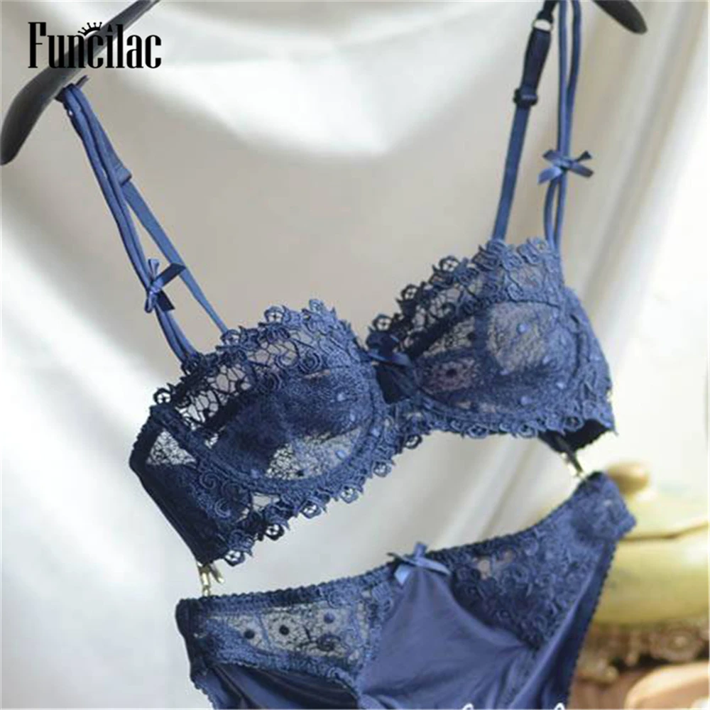 FUNCILAC кружевное нижнее белье комплект с бюстгальтером пуш ап сексуальный
