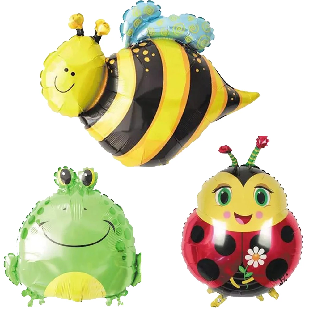Мини мультфильм божья коровка пчела улитка лягушка Фольга Воздушный шар