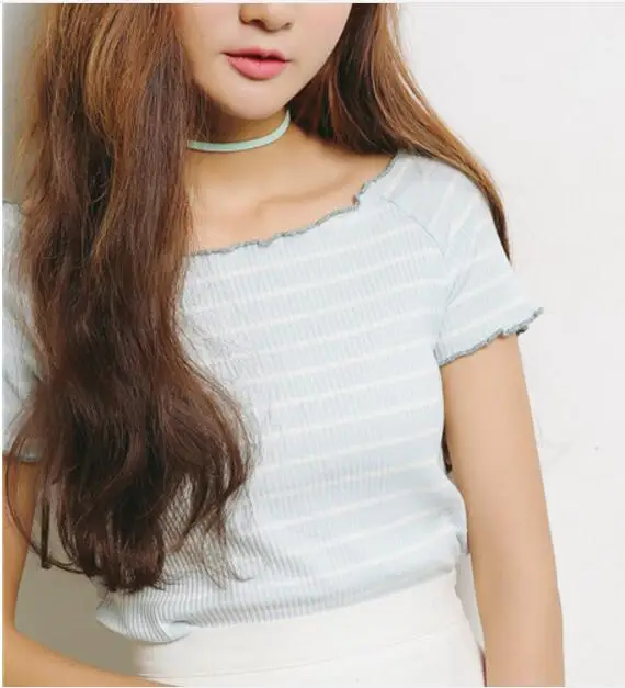 Оптовая слово воротник без бретелек рубашка сплошной цвет высокой талии