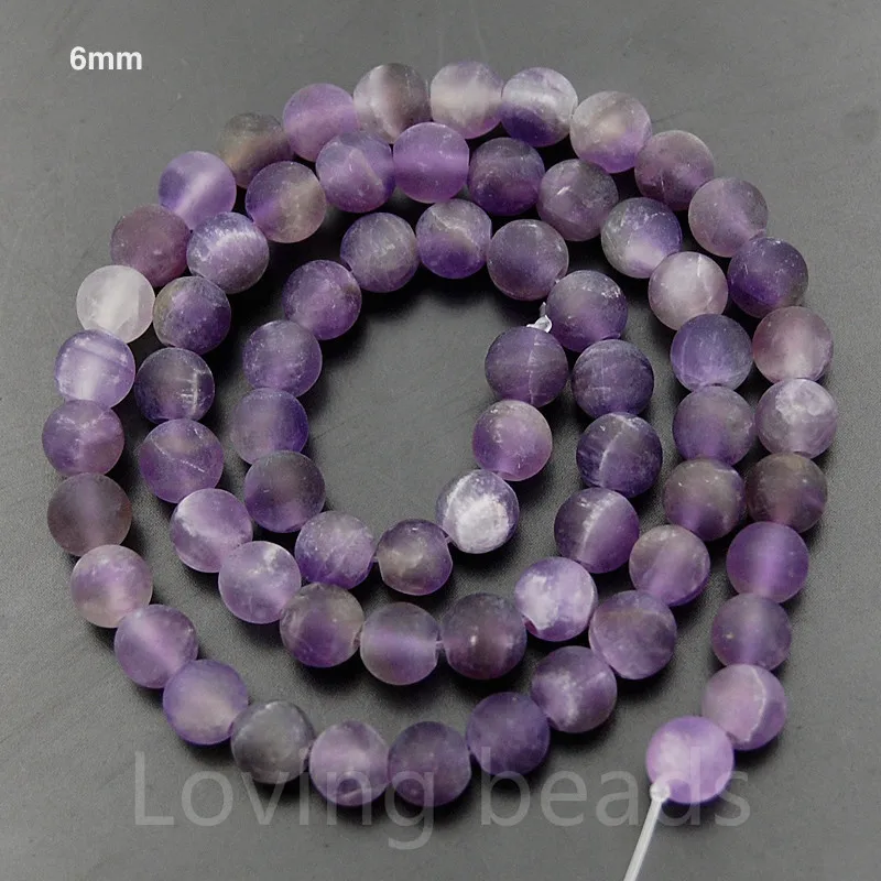 5 прядей/партия матовые натуральные Аметистовые Камни Круглые разделительные