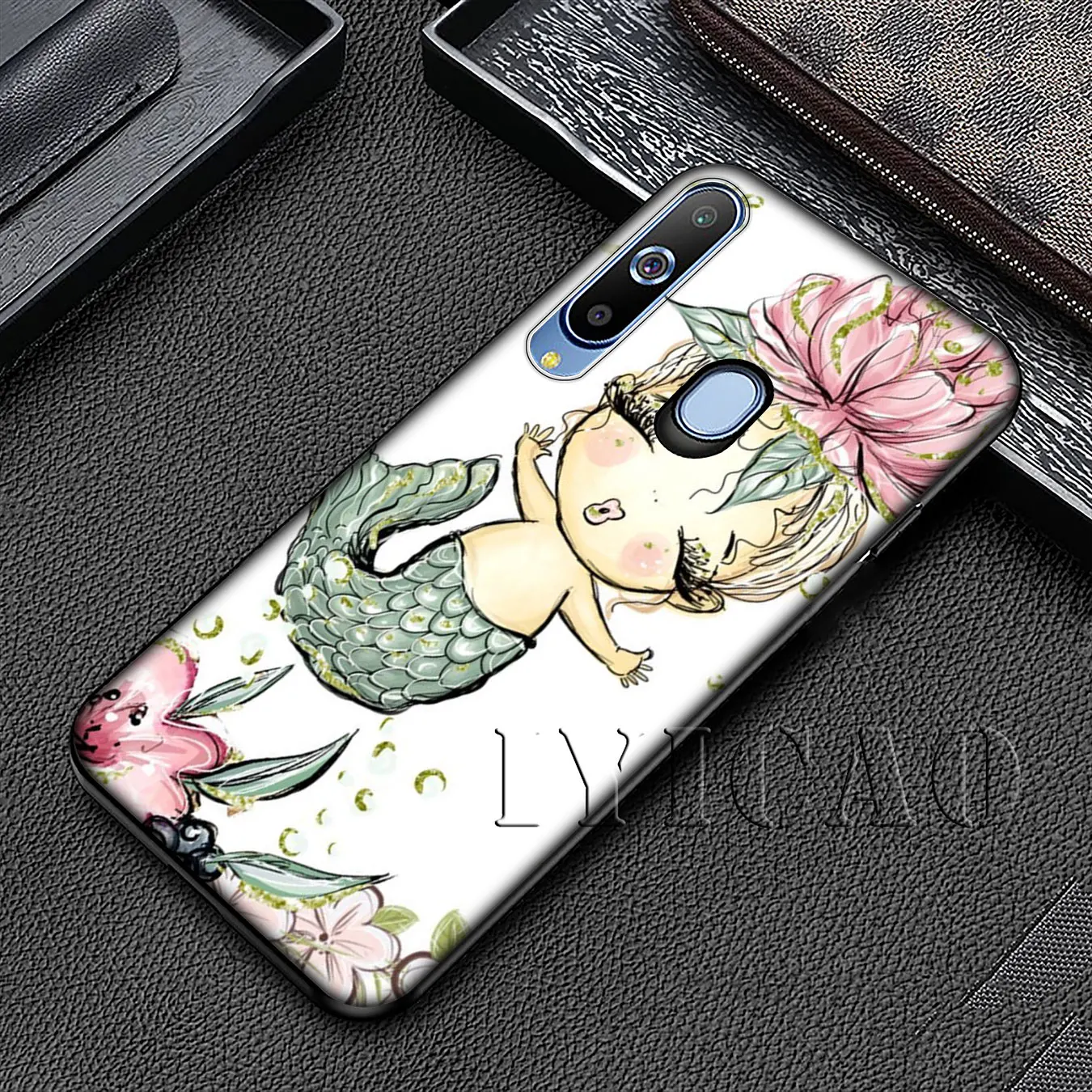 IYICAO Mermaid Tail Scale Soft Silicone Case for Samsung Galaxy A70 A60 A50 A40 A30 A20 A10 A50S A40S A30S A20E A10S Black Cover |