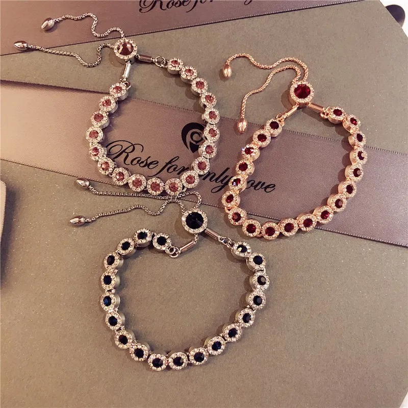 2018 новый модный браслет цвета розовое золото кристаллы от Swarovski для женщин модные