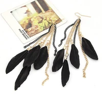 hot selling high end korean version personality brand fashion feather earrings female earrings jewelry