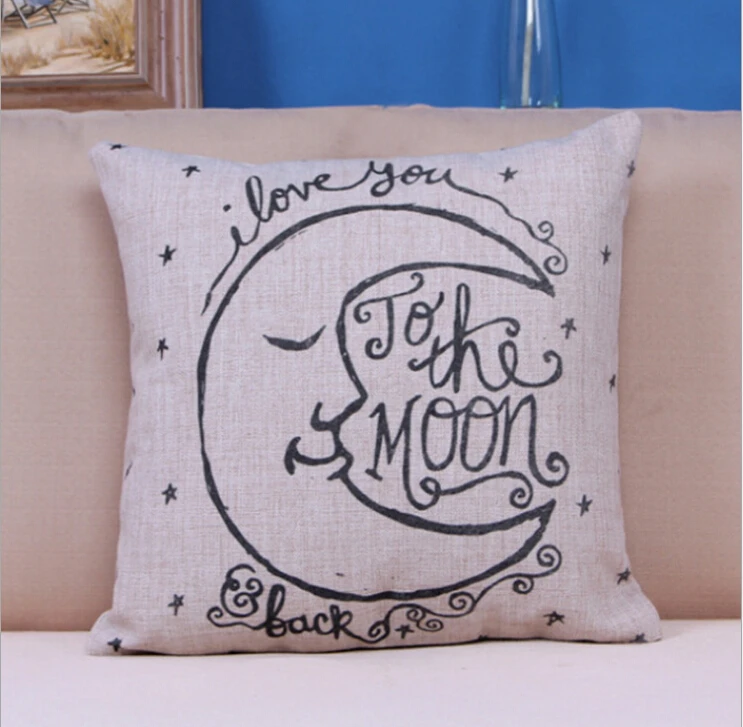 45x45 см винтажный Чехол I Love You to the Moon and Back квадратный чехол NB091|pillow case|throw pillow caseslove