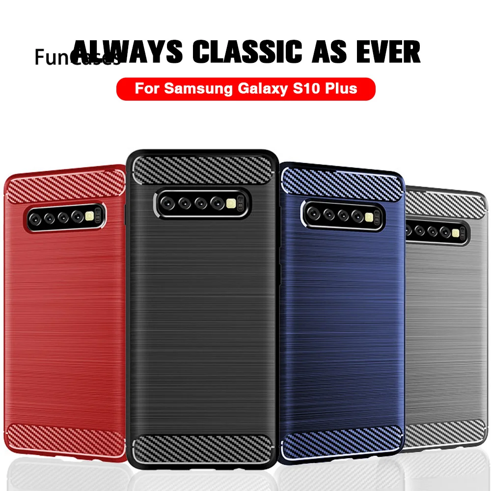 Чехол для телефона samsung S10 чехол силиконовый мягкий из углеродного волокна Galax Plus