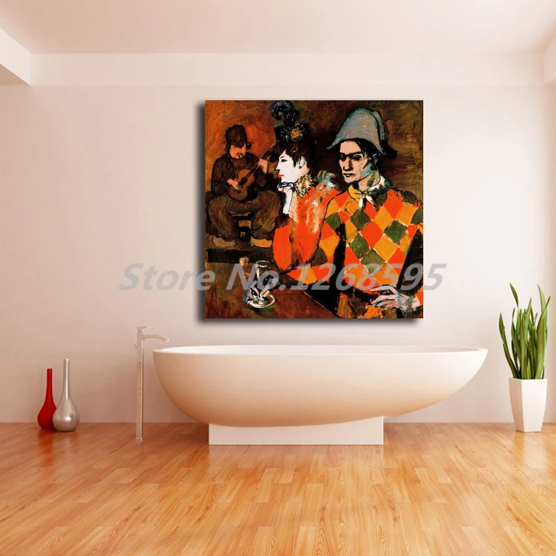 Harlequin With Glass 1905 By Pablo Picasso HD Art Canvas Poster Painting Wall Picture Print Home Bedroom Decoration Framework | Дом и сад