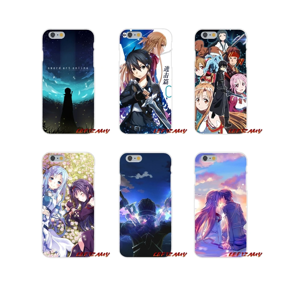 Для iPhone X XR XS MAX 4 4s 5 5S 5C SE 6 S 7 8 Plus Sword Art онлайн Японские Аниме аксессуары чехлы для