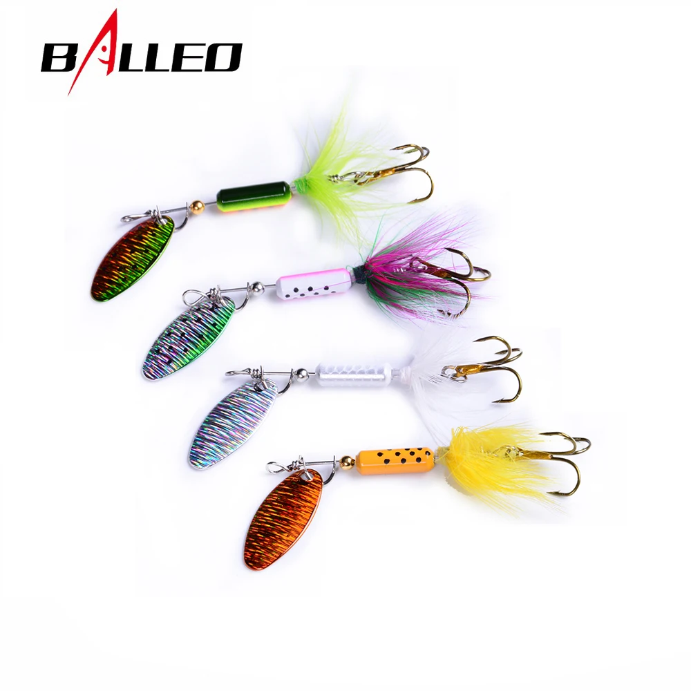 

Balleo 4pcs/lot 4g 6g spinner spoon bait fishing bait metal jig spinner Fishing Lure spinnerbait metal jigging lure trout lure