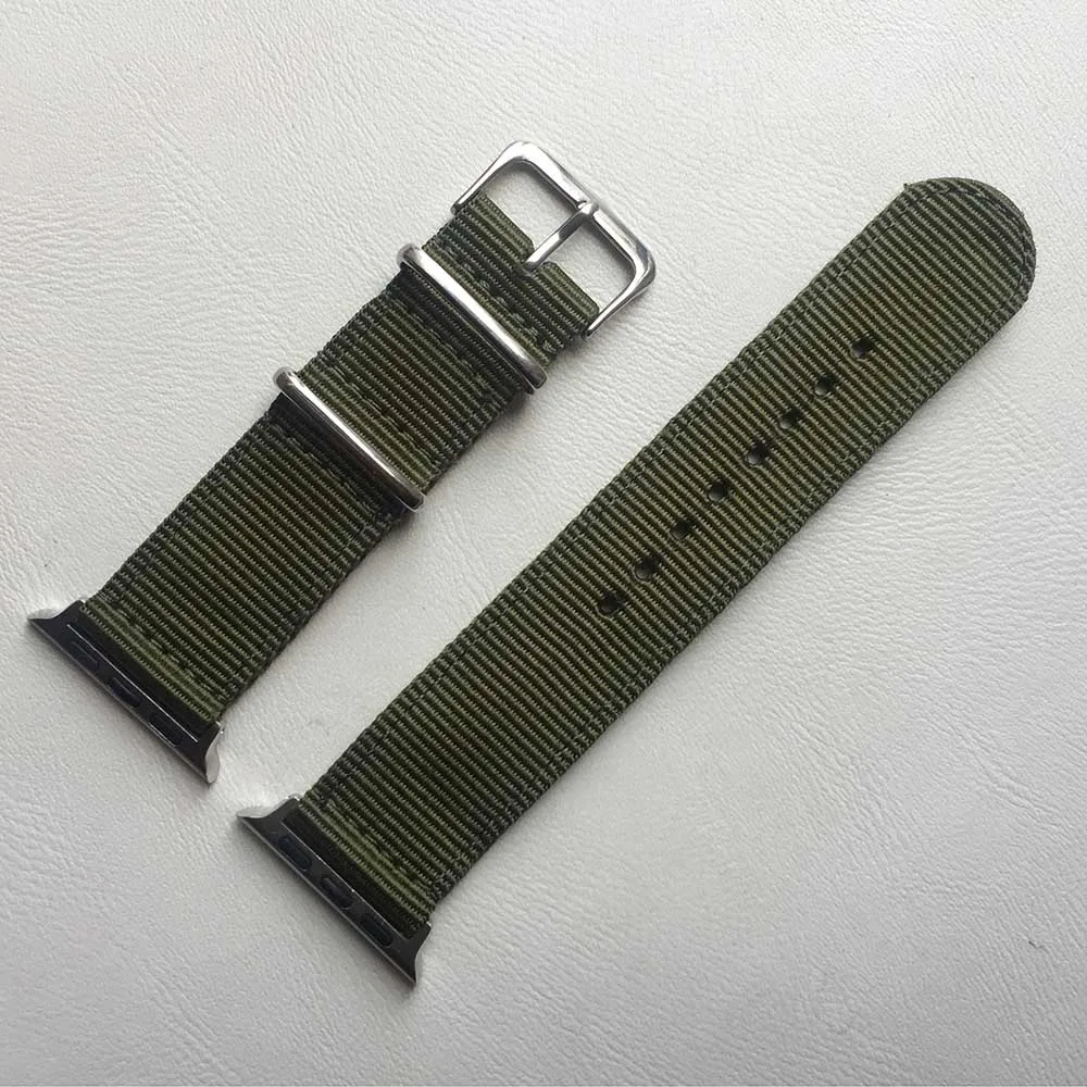 Silver Green Нейлоновый спортивный ремешок для часов Apple Watch серии 4 ремешок для часов 42 мм 38 мм ремешок для часов iwatch 1 2 3 40 мм 44 мм черный, зеленый - Цвет ремешка: Silver Green
