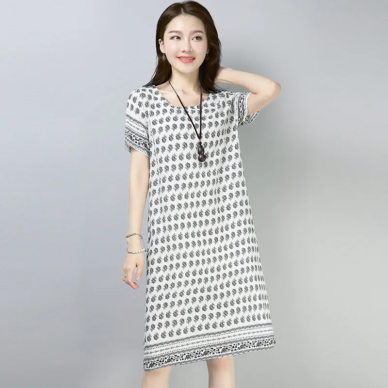 Ilstile 2018 Для женщин Цветочный принт с круглым вырезом короткий рукав платье миди