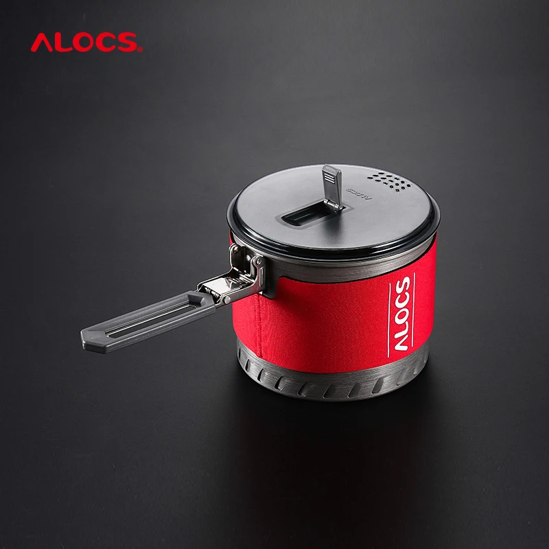 Alocs Открытый бутылка для воды быстрый нагрев горшок походная посуда Теплообменный чайник Походное Оборудование Набор 1.3л/2.0л CW-S10/CW-S11