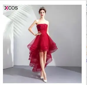 Vestidos de graduacion красные платья для выпускного вечера Короткие Коктейльные Вечерние платья с открытыми плечами тюлевые платья - Цвет: Красный