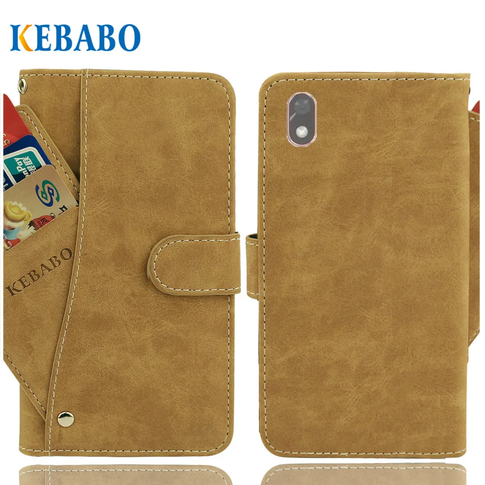 Винтажный кожаный чехол кошелек DEXP G253 роскошный откидной Чехол 5 дюймов с 3