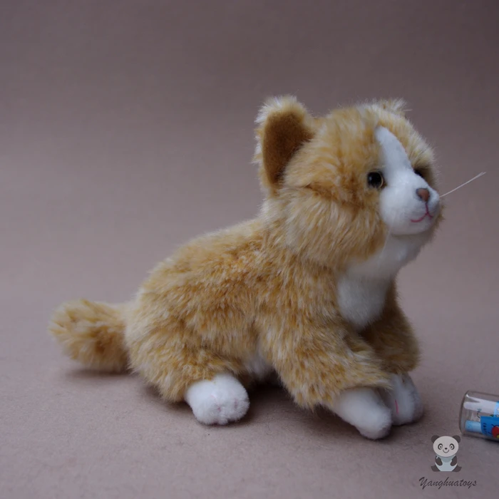 Милая Набивная игрушка с желтым тигром кошки кукла симуляция животных детские