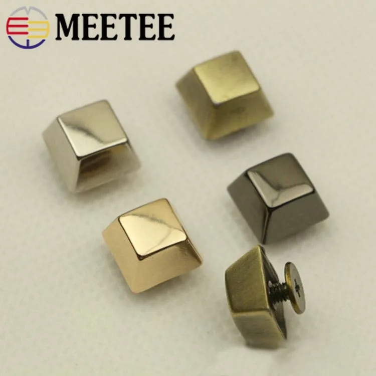 Meetee 20 шт 5-8 мм плоская головка винтовый гвоздь заклепки DIY сумка книга Ноутбук металлический Фиксирующий Ремень аксессуары заклепки Пряжка BF007