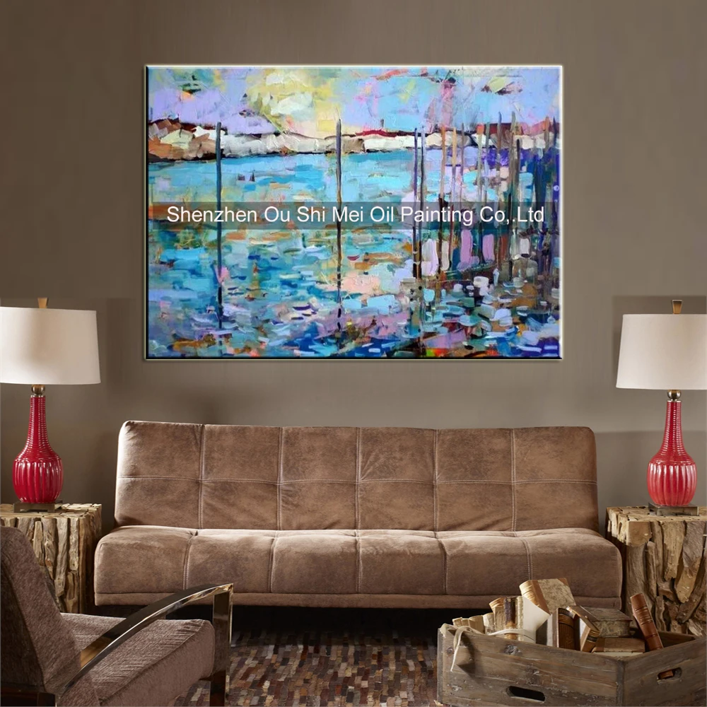 Ручная роспись ножом картина маслом на холсте морской пейзаж отпечатка