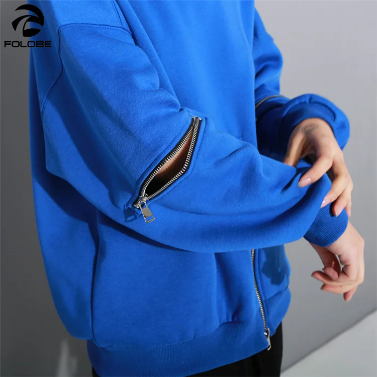 

FOLOBE 2020 Winter Sweatshirts For Women Solid Pullover Casual Turtleneck Zipper Long Sleeve Cropped Clothes Jumper Sweatshirt