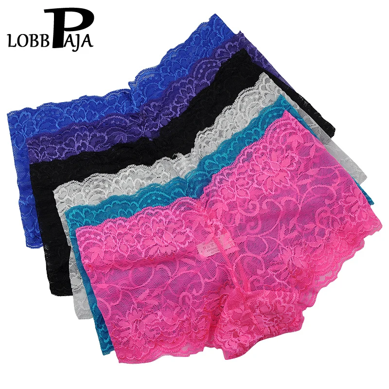 Трусы боксеры женские кружевные 6 шт./партия M L XL XXL|lingerie women|lingerie satinpanties thong |