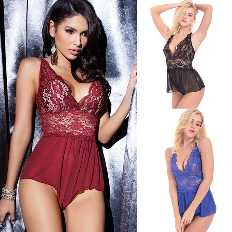 Повседневное женское сексуальное нижнее белье горячая кружевная Пижама с