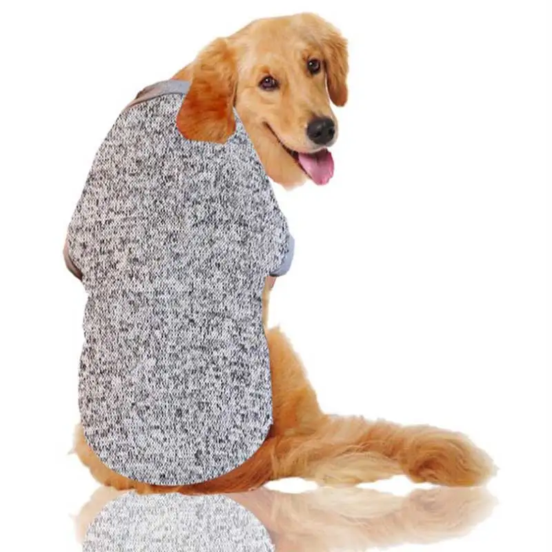 gray and white Флисовая Попона для собаки осень зима теплая Классическая шерстяная куртка для домашних животных щенок кошка одежда костюмы для животных для больших собак DOGGYZSTYLE - Цвет: gray and white