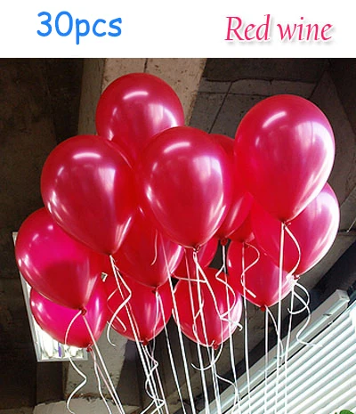 red winc 30 шт. 12 дюймов латексные красочные украшения для дня рождения для взрослых и детей золотые, серебристые, черные латексные шарики Свадебные украшения гелиевые - Цвет: red winc