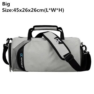 Light Grey Big Мужские спортивные сумки для тренировок, сумка для фитнеса, путешествий, спорта на открытом воздухе, спортивная обувь для женщин, сухая, влажная, для йоги - Цвет: Light Grey Big