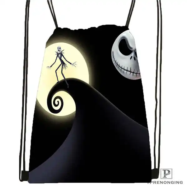 Drawstring Backpack Пользовательские Кошмар перед Рождеством походная сумка на шнурке милый рюкзак для детей(черная спина) 31x40 см#180531-03-48 - Цвет: Drawstring Backpack