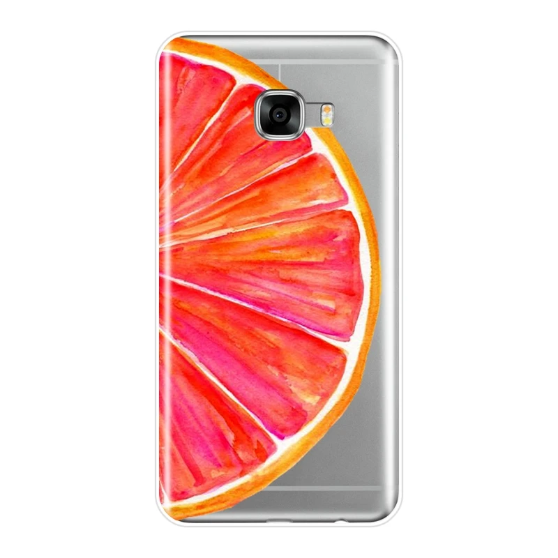 Задняя крышка из ТПУ для Samsung Galaxy C9 C7 C5 Pro авокадо лимон апельсин цветок фрукты