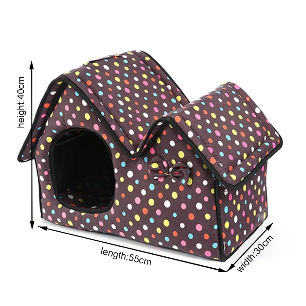 Comwarm Pet кровать собака кошка щенок Дом двойная крыша подушка коврик мягкий