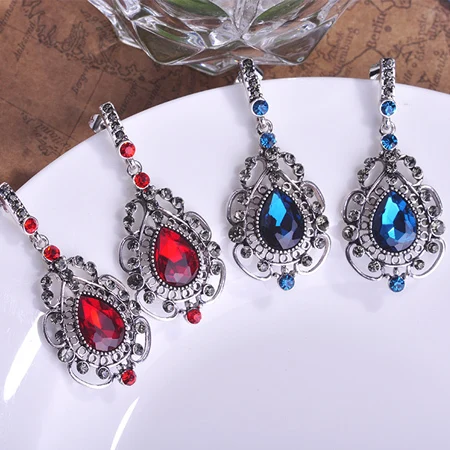 Blucome винтажные королевские длинные синие серьги висячие серьги Max Brincos Bijuterias турецкие ювелирные изделия Bijoux для свадебной женщины