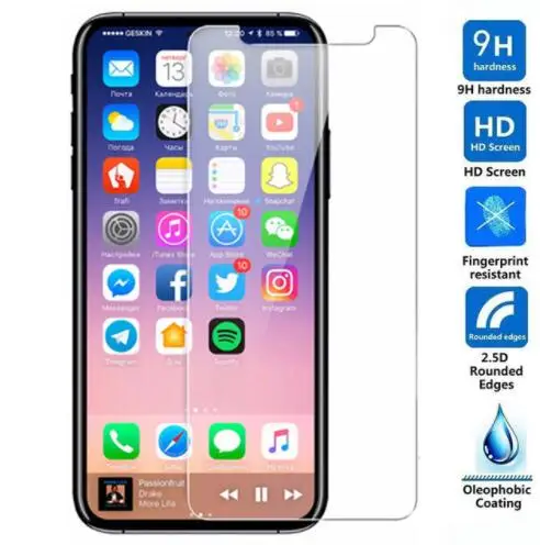 2 шт. для iPhone X закаленное стекло Оригинальная защитная пленка ЖК-экран протектор