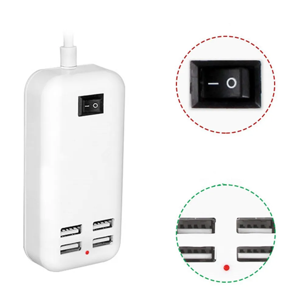 YUSEE 15 Вт 4A ЕС Plug 4 Порты мобильного телефона стены Dock USB адаптер Зарядное