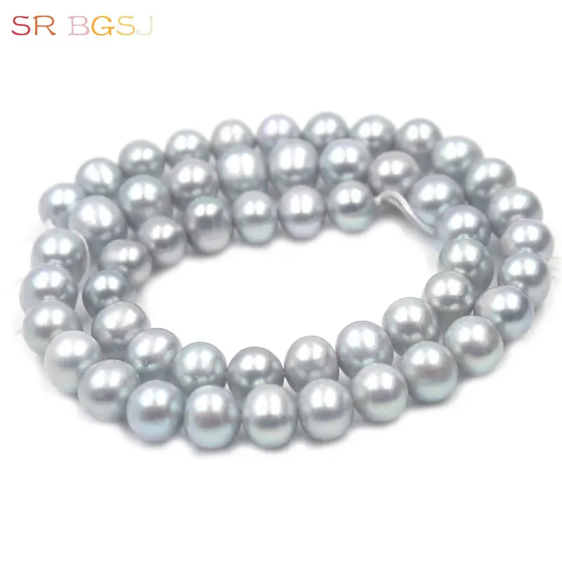 Free Shipping AAA Grade 8-9mm White Pink Purple Gray Natural Freshwater Pearl Round DIY Beads Strand 15'' |