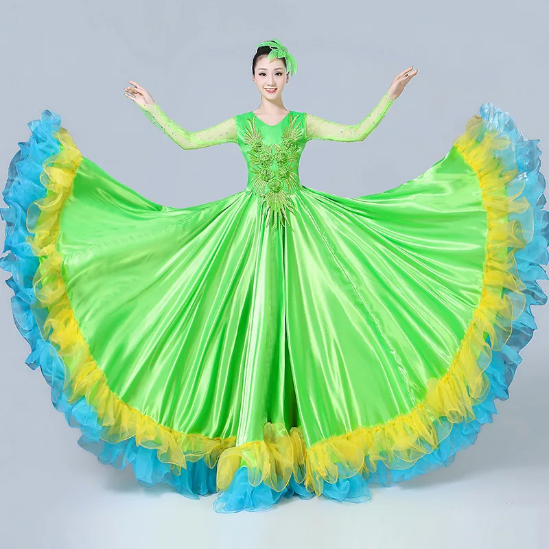 Танцевальная юбка фламенко в испанском стиле для сценического танца |