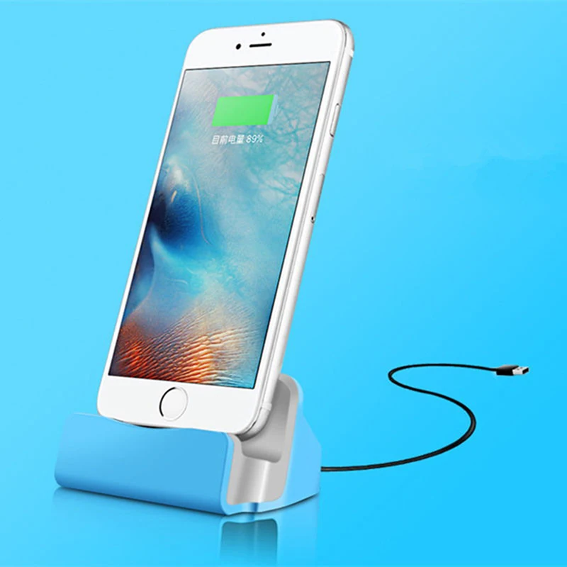 Зарядная база док-станция для iPhone X 8 7 6 подставка с USB-кабелем синхронизации и