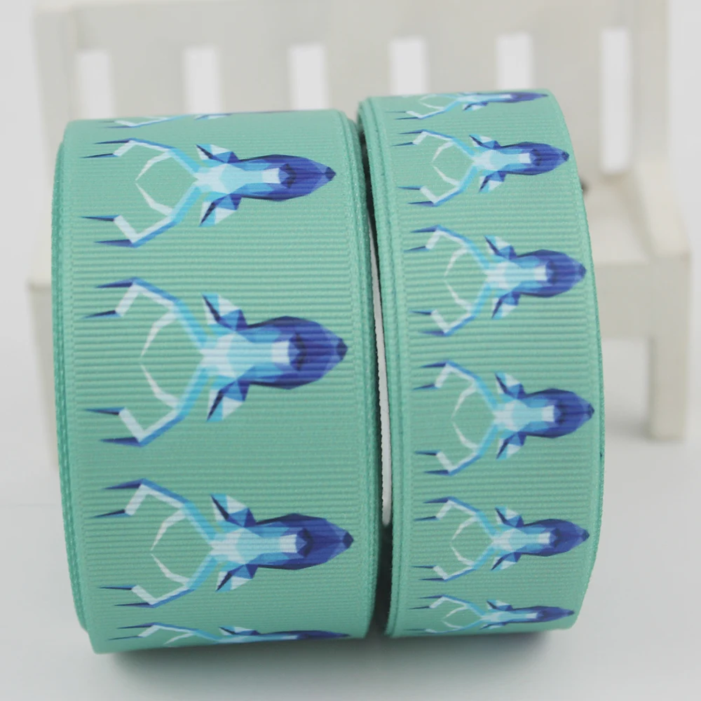 

Green deer grosgrain ribbon printed Accessory hairbow headwear DIY decoration handmade materials 16mm 22mm 25mm 38mm 57mm 75mm