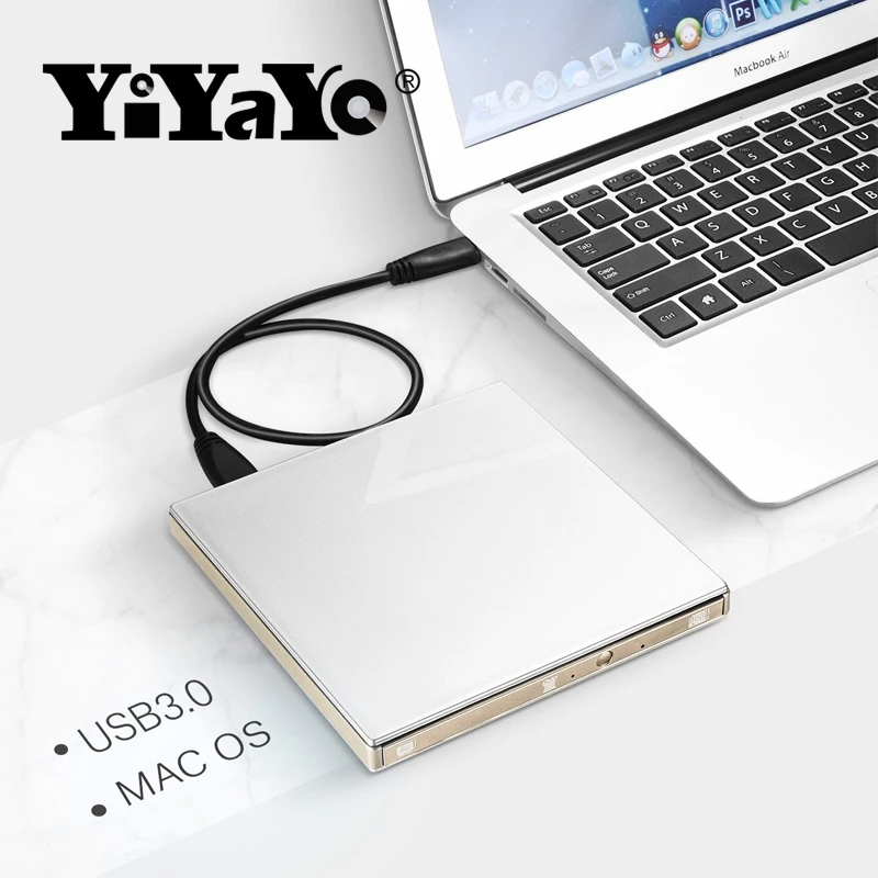Внешний привод YiYaYo USB 3 0 DVD-накопитель проигрыватель с функцией записи на DVD для