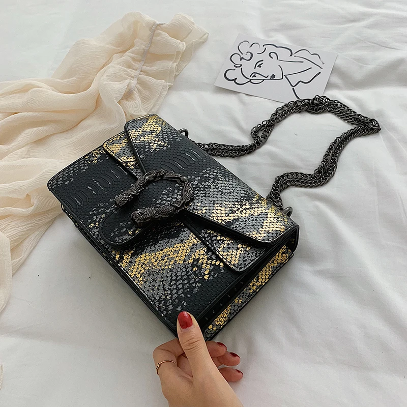 black BXX Sac/ модные роскошные сумки для женщин, дизайнерская маленькая квадратная сумка через плечо с цепочкой ZD150 - Цвет: black