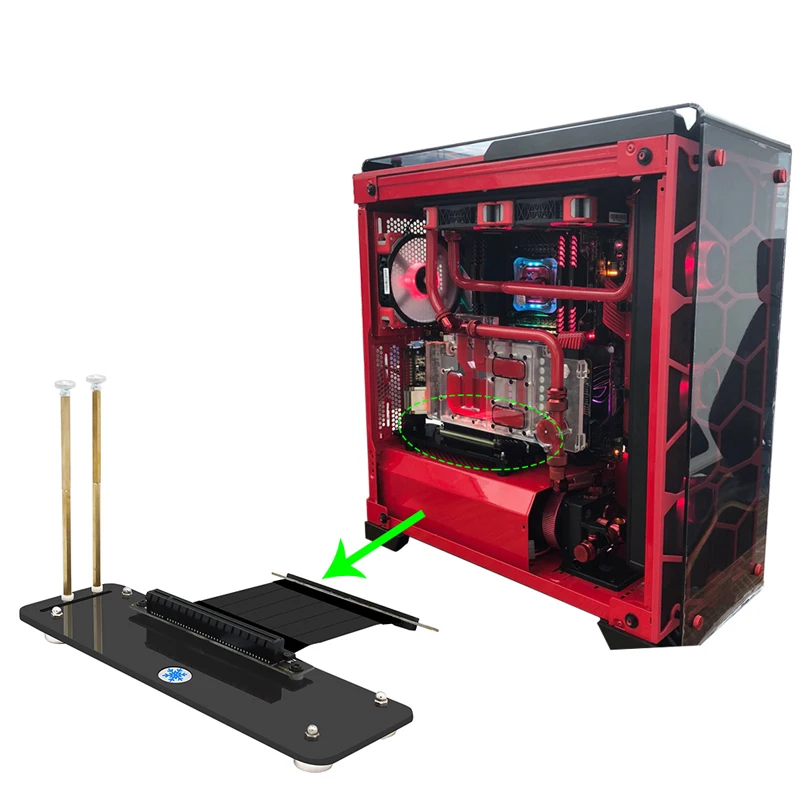 PCI E 3.0 16X вертикальный держатель подставка с магнитным кронштейном для