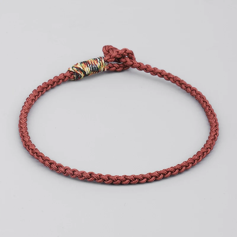 Love Lucky Charm Bracelets& Bangles For Women Tibetan Buddhist Hand Braided Knots Black Silver Rope Bracelet Men