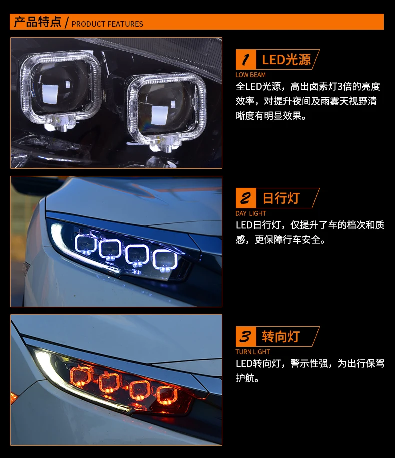 Автомобильный Стильный чехол на голову для Honda Civic- фары светодиодный Honda Civic фары DRL Линзы Двойной Луч би-ксенон HID