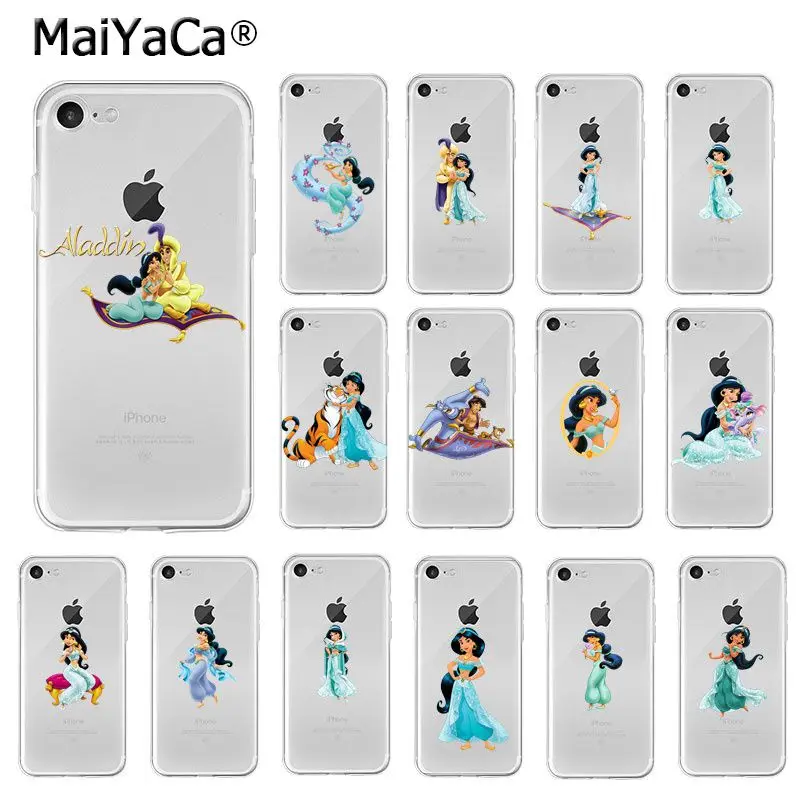 Мягкий силиконовый чехол для телефона MaiYaCa Jasmine Princess Aladdin из ТПУ Apple iPhone 8 7 6 6S Plus X XS