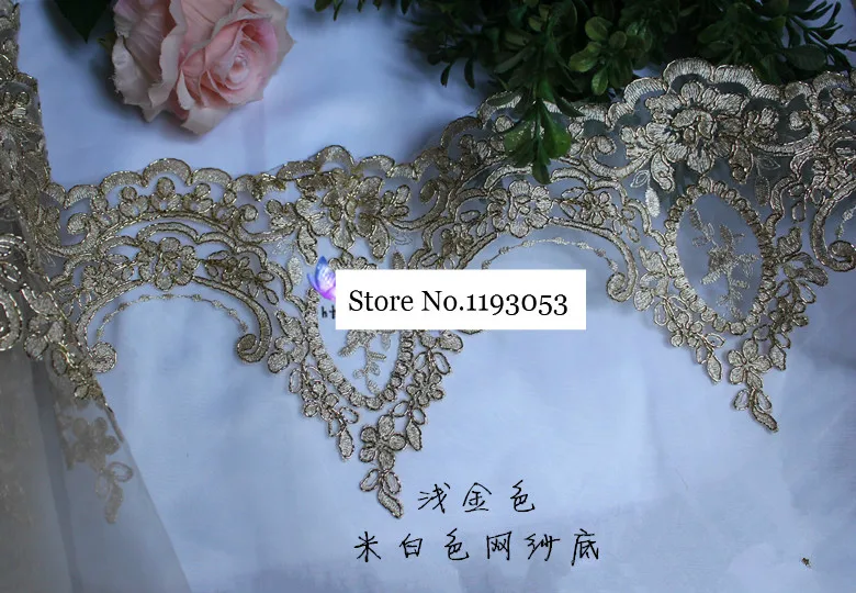 3 ярда/партия Золотое и серебряное Сетчатое свадебное платье с вышивкой Детская
