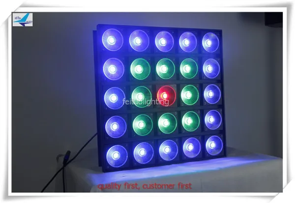 4 шт. Бесплатная доставка 25x30 Вт ультра яркая rgb светодиодная матрица dmx led blinder 5x5|led