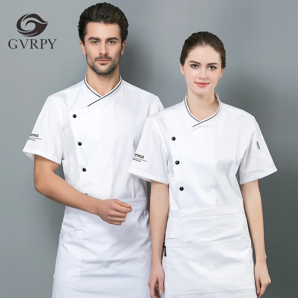Летняя дышащая куртка шеф-повара с коротким рукавом модная рубашка рабочая