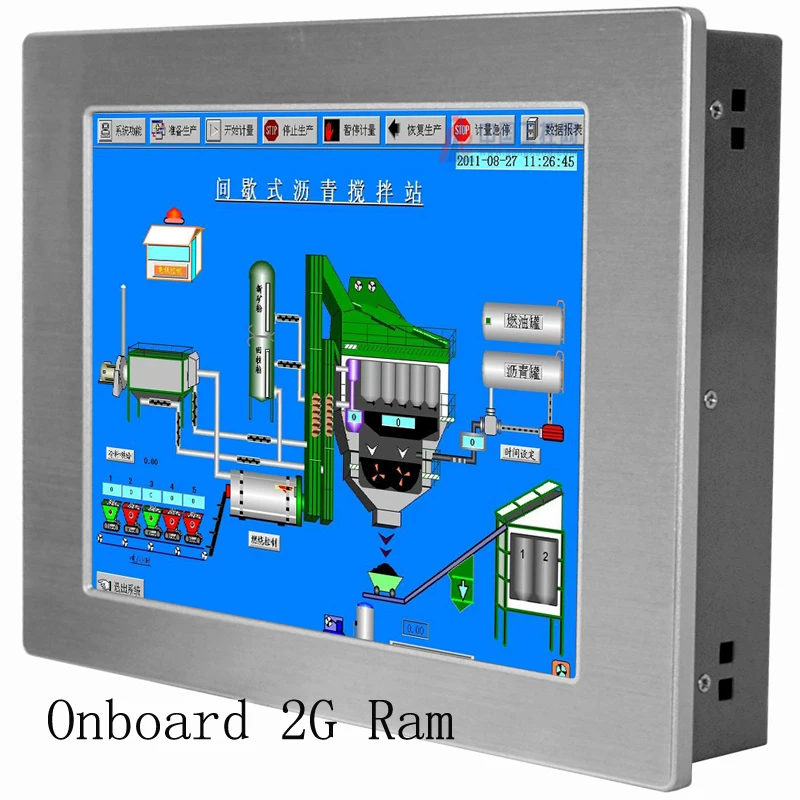 12 1 дюймов промышленная панель для сенсорного экрана ПК 2 * LAN 3 USB Все в одном oc