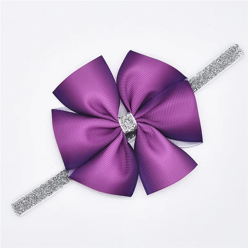 

20pcs Boutique Gradient Rainbow Color Hair Bow Headbands Solid Mermaid Print Bow Floral Bowknot Soft Hairbands Princess Headwear